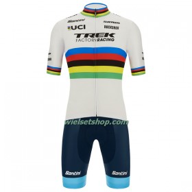 Fietskleding (Fietsshirt + Korte Koersbroek) 2022 Trek Factory Racing XC Wereld Kampioenschap - Veelkleurig Wit